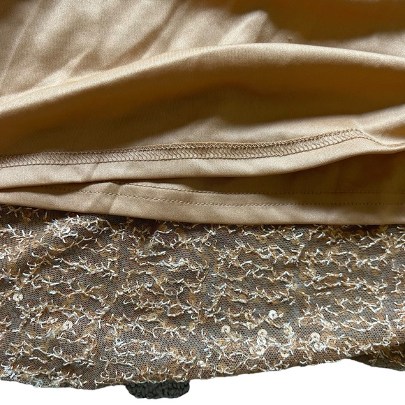 Zara gold sequins v neck maxi dress sleeveless size large disco wedding cocktail - Picture 6 of 11